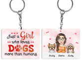 Just A Girl Who Loves Dogs More Than Humans Personalized Keychain